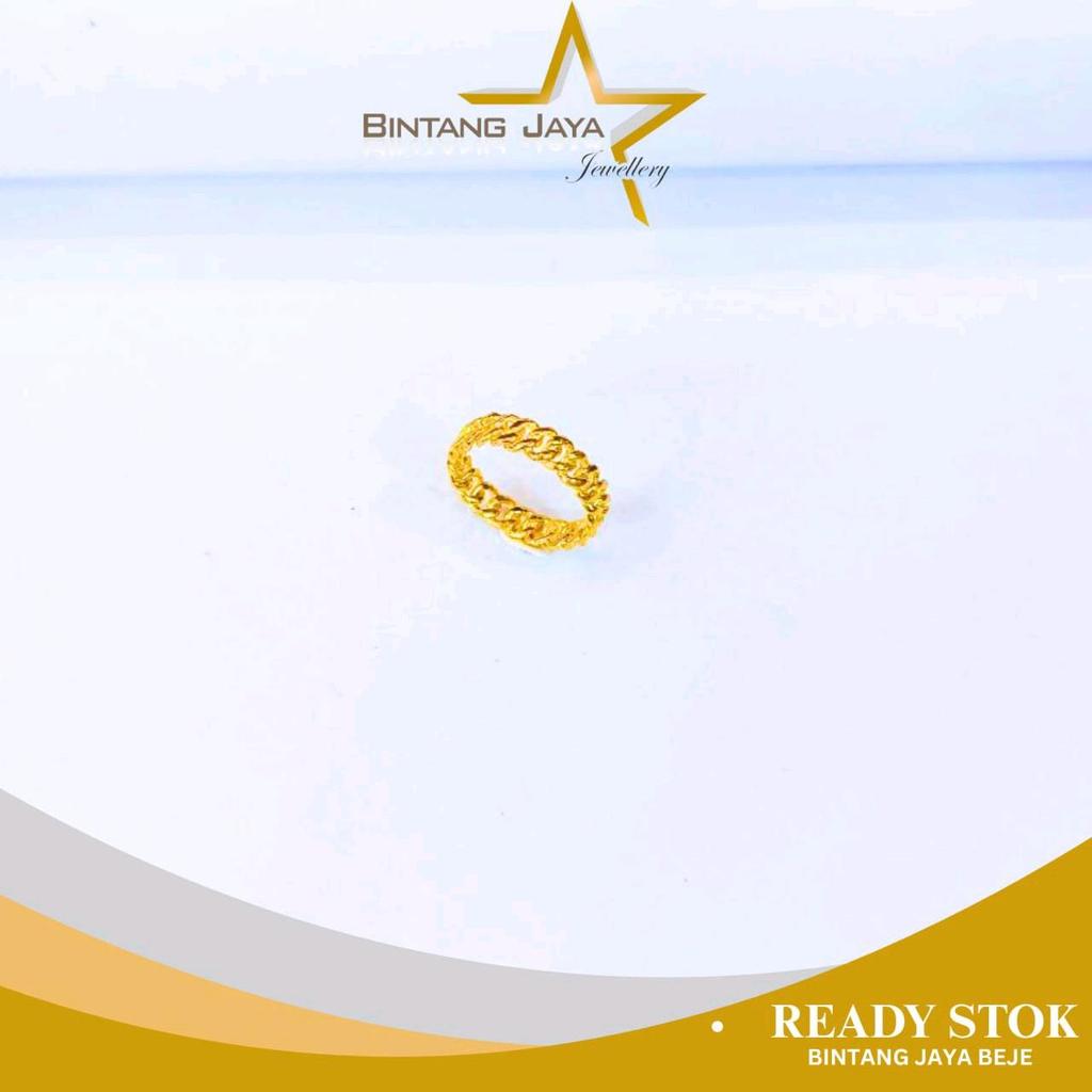 Cincin Emas - LM99 RANTAI KELILING - Kadar LM99 - Berat 4gr - Ukuran 12.5 - Desain Kekinian, Tetap M