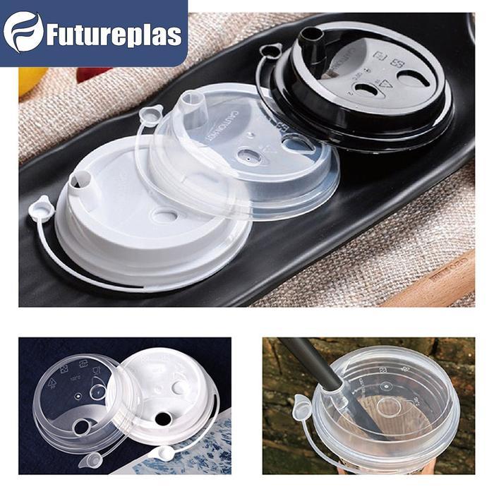 mhej- Cup & Tutup 25 PcsCup Injection Datar 14Oz 400Ml Reusable / Gelas Plastik Tebal