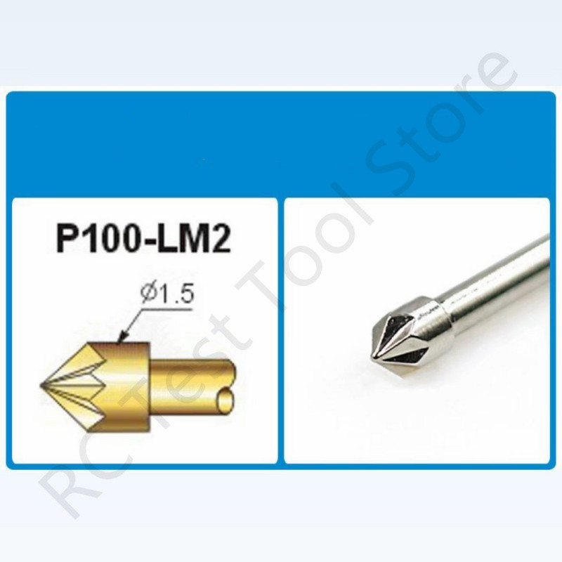 100PCS P100-LM2 Spring Test Probe Phosphorus Brass Tube Spring Test Pin Length 33.35mm Needle Dia 1.