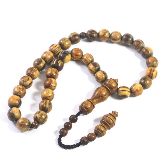 DISKON Indah craft-Tasbih Muslim Kayu Gaharu Kalimantan 12mm x 33 Butir Asli Natural alami READY