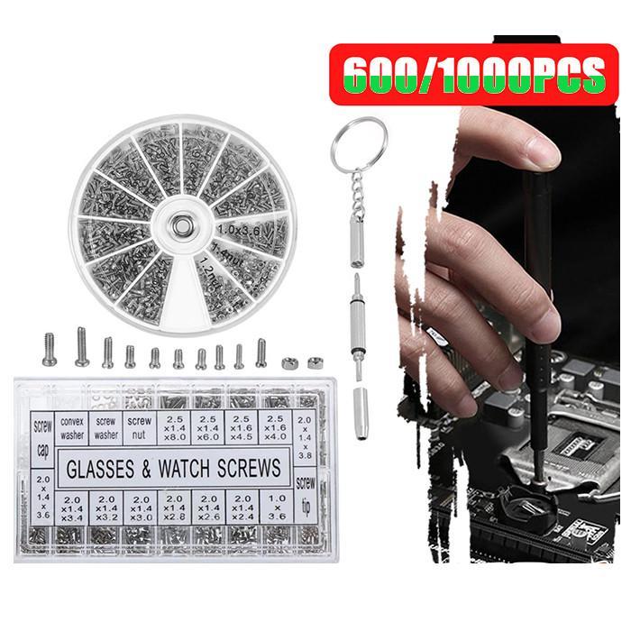Set Sekrup Kecil Reparasi Baut Mur Jam Tangan & Kacamata Lengkap