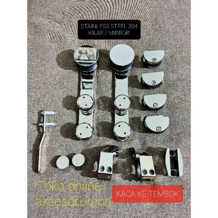 Aksesori frameless sliding door pintu geser pintu sliding kaca ke tembok
