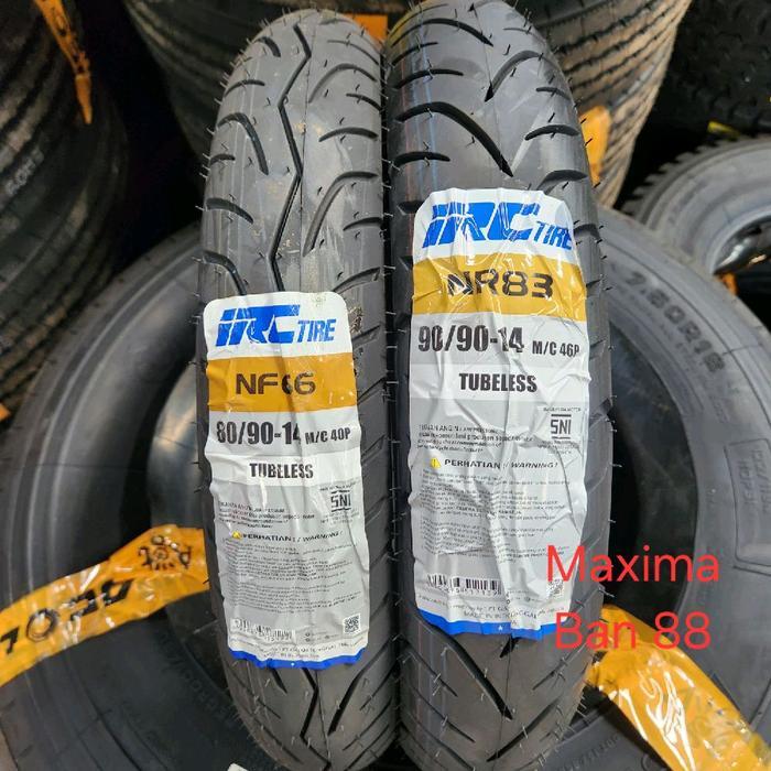 SEPASANG Ban IRC 80/90-14 NF66 & 90/90-14 NR83 Tubeless