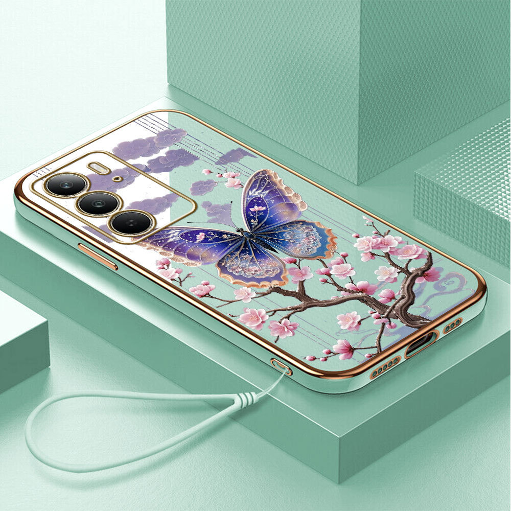 Casing Hp Untuk Realme C75 Lokal Stock Lanyard Gratis Phone Case Softcase Kesing Cassing Kupu-kupu 2
