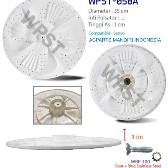PULSATOR MESIN CUCI SANYO AS KOTAK DIAMETER 35CM