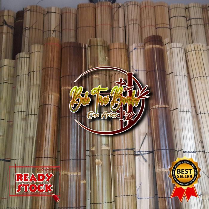 Tirai Krei Bambu L.2M X T.1,5M Hitam Ati/Aten Asli Berkualitas Krey Tali Dekorasi Curtain Kerai