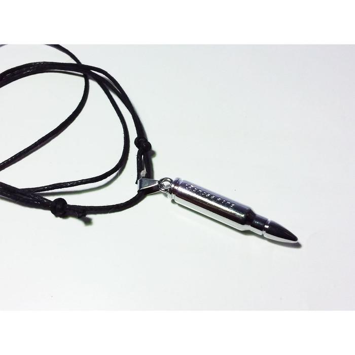 h2e3- Vee 1 Set Kalung Liontin Titanium Peluru M1 - Kalung Pria Wanita