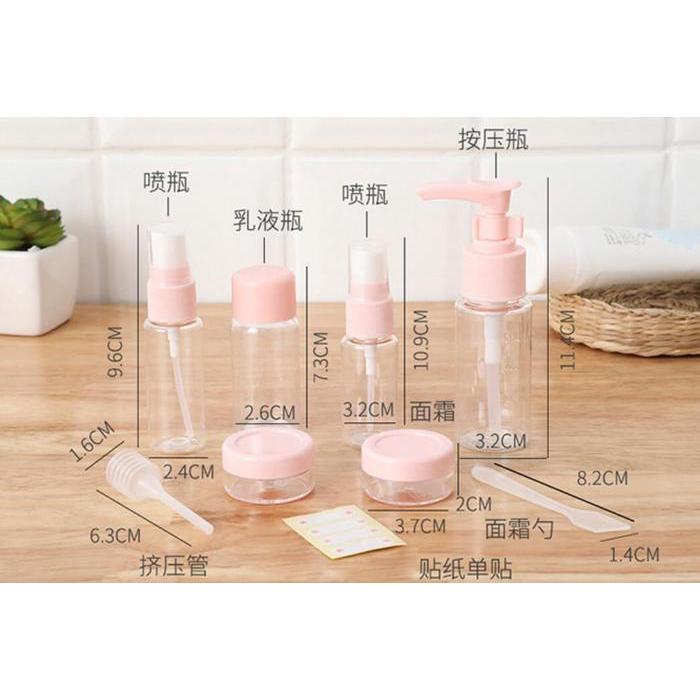 jbbe- Unniso - Travel Bottle Toiletries Set 8 In 1/ Travel Toiletries Kit