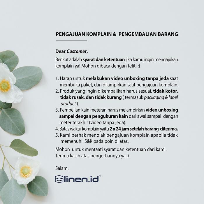 jq41- Linen.Id Cotton 300Tc [Bahan Sprei Putih] Kain 100% Cotton Polos Plain 300Tc Lebar 300