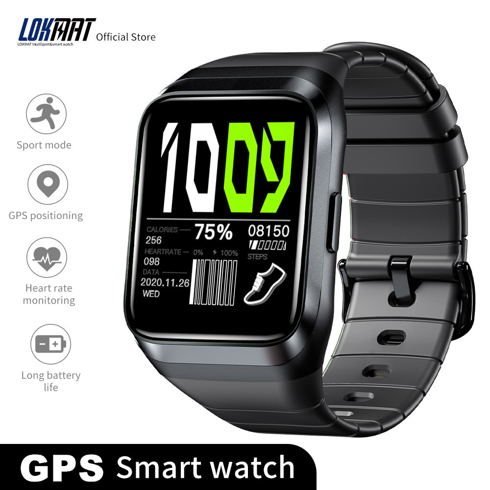 LOKMAT GPS Smart Watch Fitness Tracker IP68 Waterproof Smartwatch Men ZEUS 2 Full Touch Screen Tacti