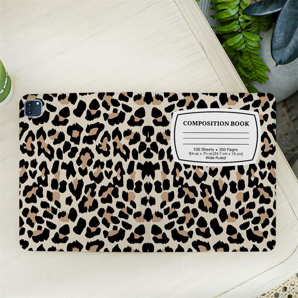 Leopard Composition Book Cover Case for iPad Air 5 4 10.9 iPad Pro 11 10.2 8 9th Air3 pro10.5 10th 2