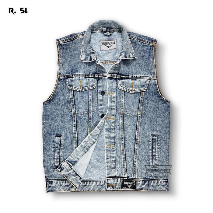 Falproject Rompi Washing Snowlight Vest Denim Pria