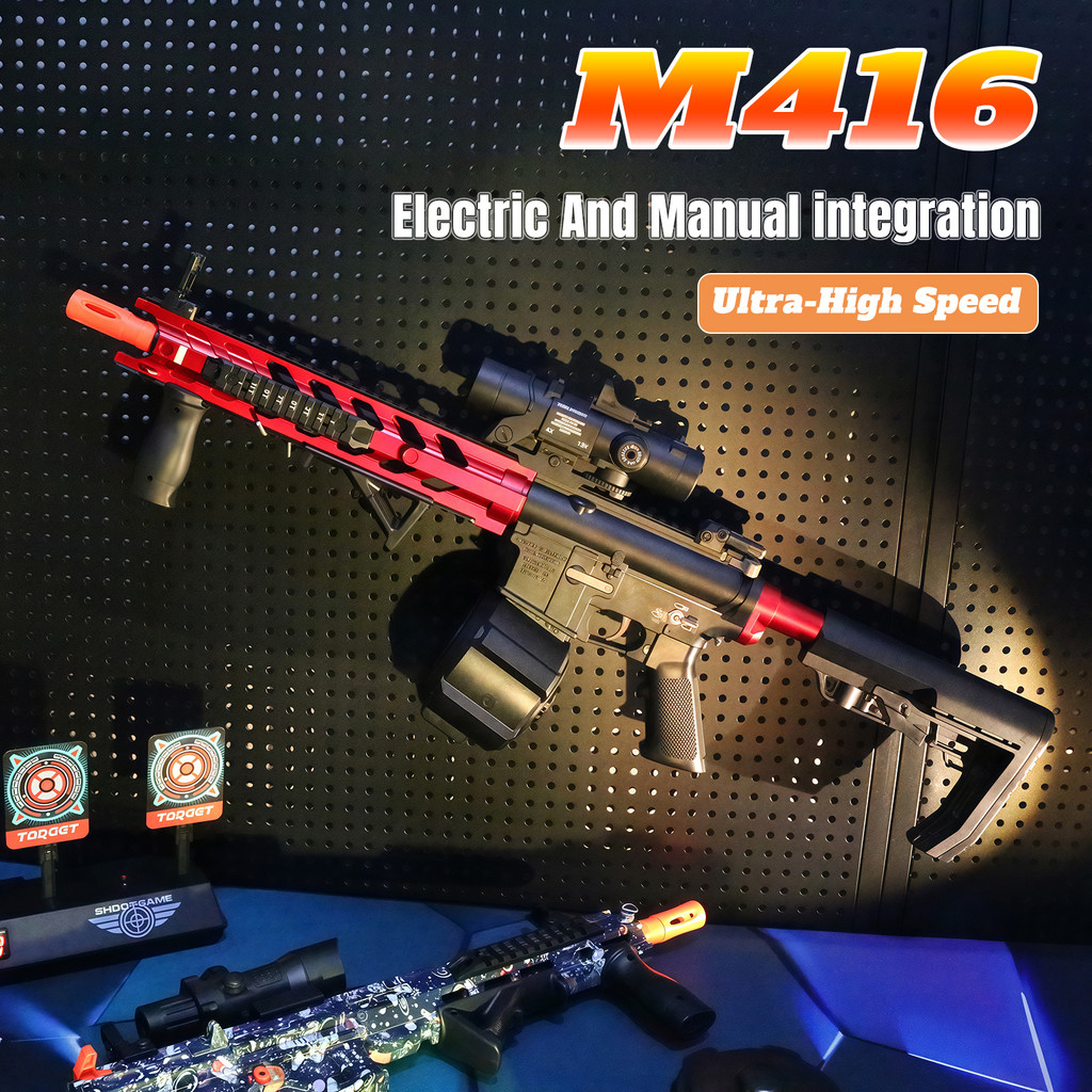 M416 Electric Gel Ball Blaster Toy Gun Manual/Automatic Mode , Rechargeable - Suitable for Summer