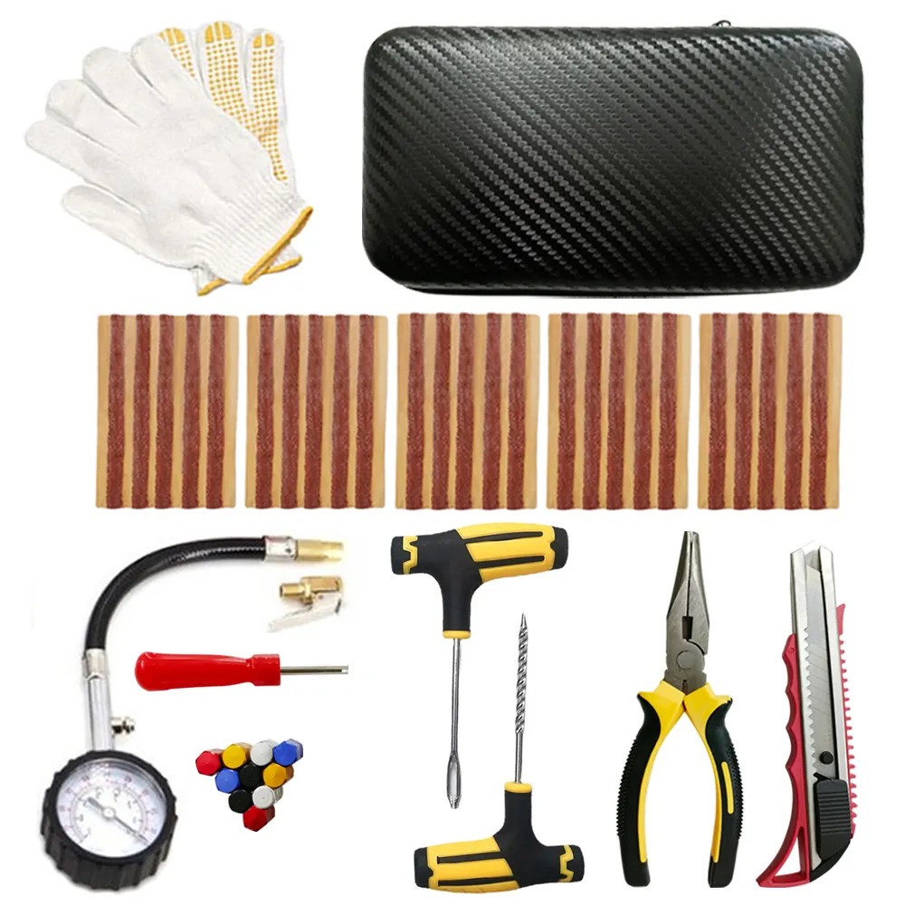 Car Tire Repair Kit Tubeless Tyre Puncture Repair Kit Studding Tool