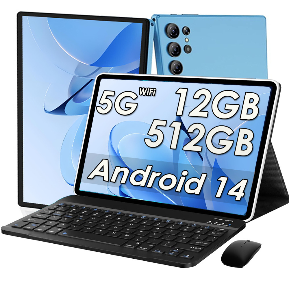 2025 Tablet 10 Inch Android 14 Tablets With Keyboard 12Gb Ram 512Gb Rom 7000Mah Battery 5G Wifi