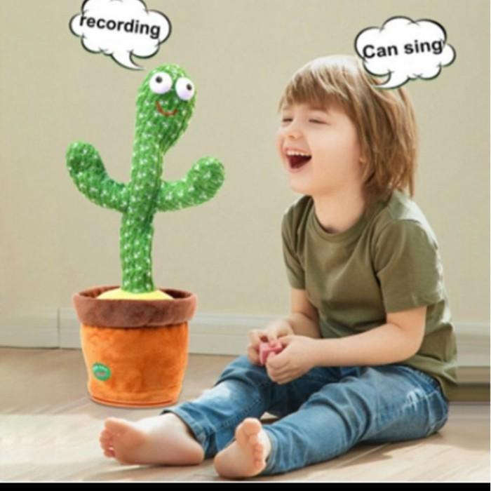 Mainan Musikal Anak Bayi / Mainan Boneka Kaktus Goyang Bicara Menari Original