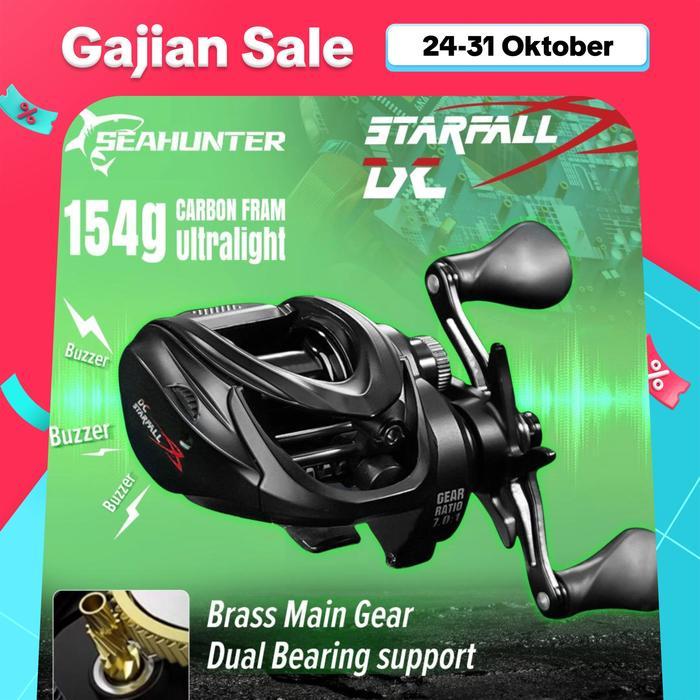 SEAHUNTER STARFALL DC REEL BC BUZZER DIGITAL CONTROL SYSTEM BAITCASTING REEL PANCING DENGAN RASIO