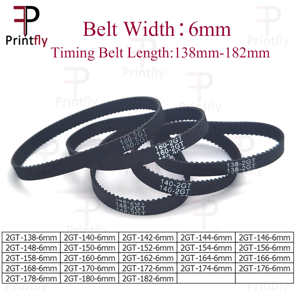 Printfly 2Gt/Gt2 Timing Belt 138 140 142 144 146 148 150 152 154 156 158 160 162 164 166 168 170 172