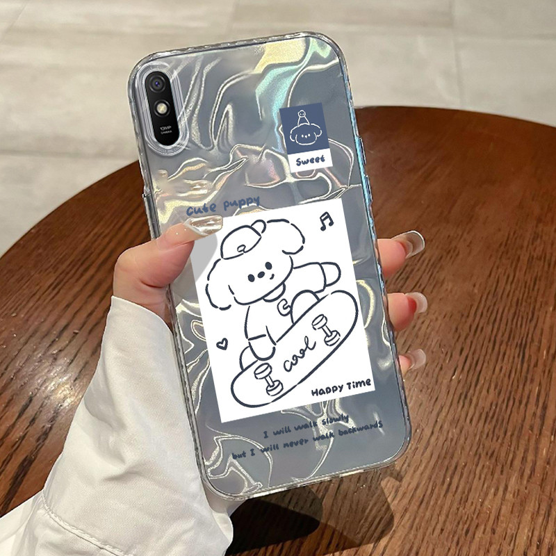 Casing Hp Untuk Xiaomi Redmi 9A Redmi 9i Redmi 9T Redmi 9 Power Case Casing pola Anjing Skateboard C