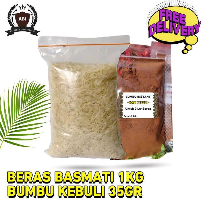 y5h9- Beras Basmati 1Kg Original Dan Bumbu Kebuli 35 Gram Pulen Nikmat Rendah Kalori