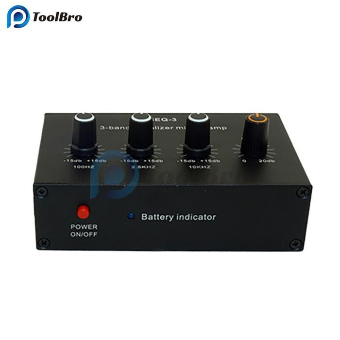 Meq3 3-Band Equalizer Mic Preamp Treble Mid Bass Gain Adjustable Type-C 5V Rechargeable Speaker