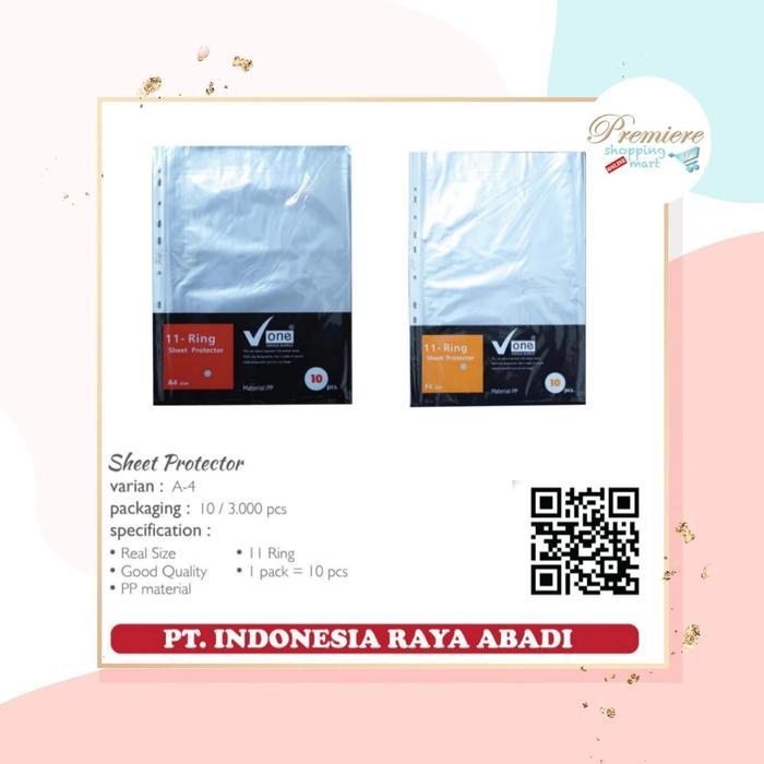 Sheet Protector A4 - F4 Tebal / Plastik Binder 11 Ring - 1pck Isi 10pc