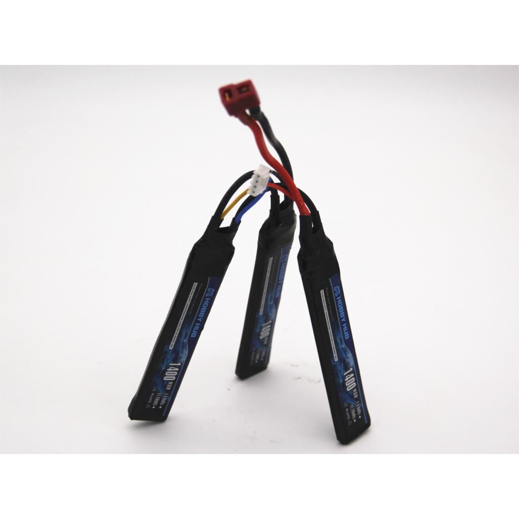 Hobby Hub Water Gun Lipo Battery 2S 7.4V 1400mAh 30C Tamiya Connector AKKU Mini Airsoft BB Air Pisto