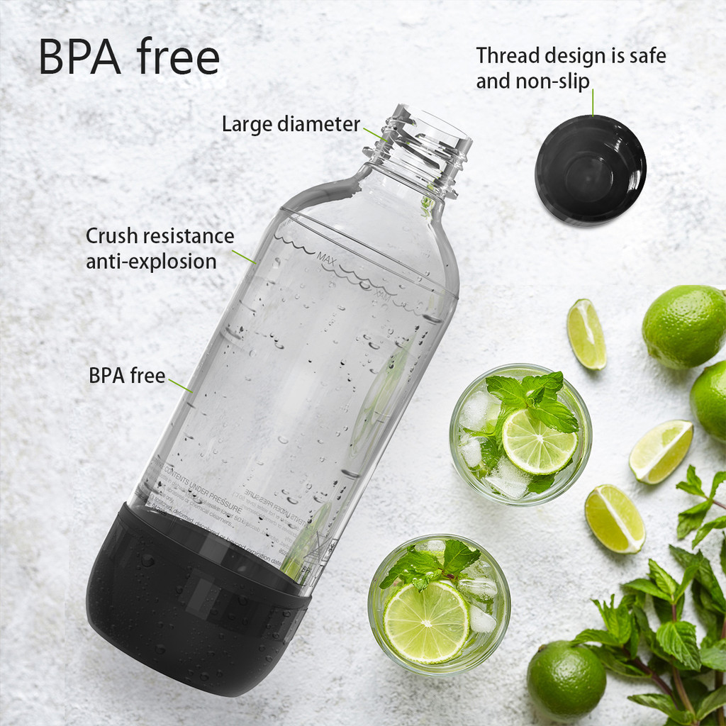 3 pcs of 1L Soda Water, Sparkling Water Bottle Pressure-Resistant Apply for Soda Water Machine, Best
