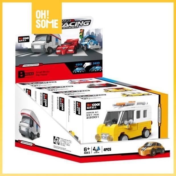 OHSOME DECOOL DIKIRIM RANDOM Mini Pull Back Car Building Blocks Bricks Toys Mainan Susun Balok