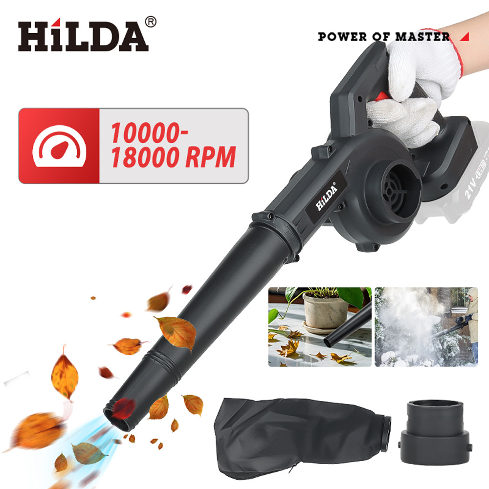 Hilda 21V Handheld Electric Blower Electric Leaf Air Blower Leaf Blower Leaf Vacuum Mini Blower For