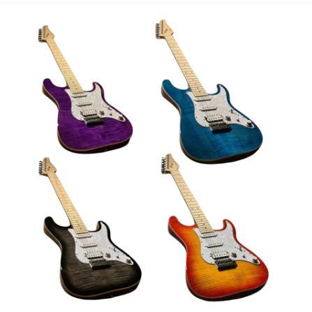 Gitar Elektrik Gitar Elektrik Stratocaster Sqoe Seib680 Hss Flame Top Original