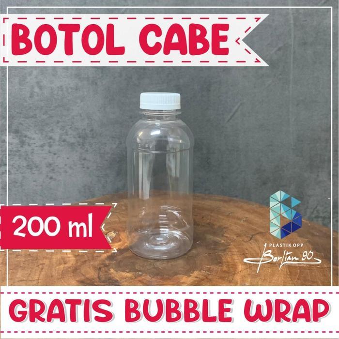 doni- Isi 100 Botol Plastik Cabe 200Ml - Botol Cabe 200Ml Sn Pet Gratis Bubble Wrap