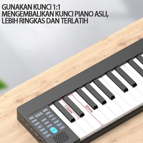 61-TUTS PIANO LIPAT, PIANO ELEKTRIK PINTAR 61-TUTS BLUETOOTH KEYBOARD PORTABEL KEYBOARD PIANO KECIL