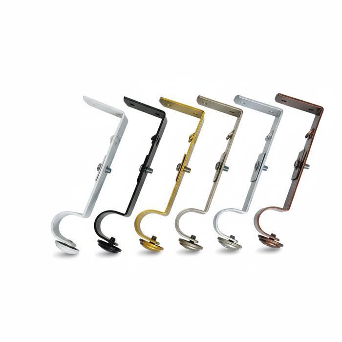 Bracket Kaki Penyangga Tiang Gorden triple Double Soka STAN gorden Double pipa kaki gorden pintu