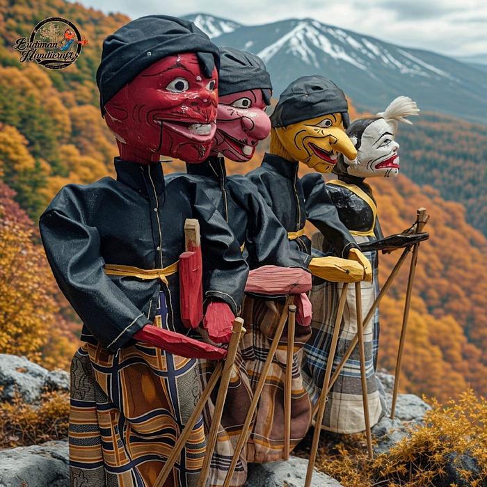 Wayang Golek Punakawan 1Set=Isi 4Pcs (Cepot,Gareng, Dewala, Semar)