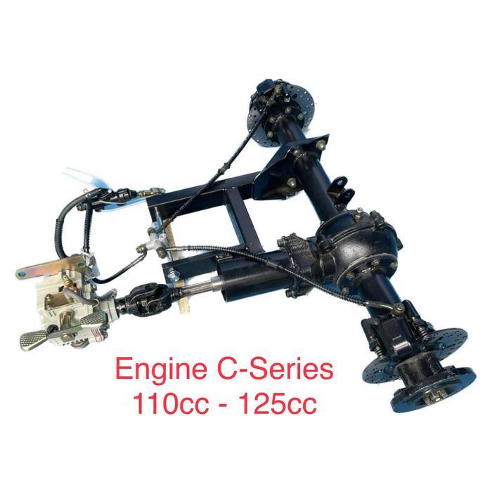 Kaki - Gardan Belakang SET + Gear Box Mundur + Rem ATV Mini Jeep