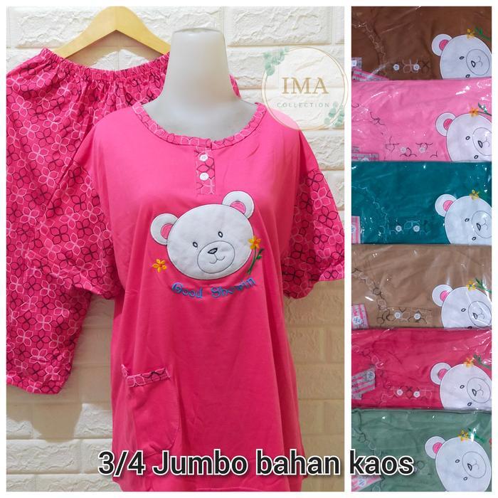 New BABYDOLL 3/4 JUMBO XXL BAHAN KAOS/ BAJU TIDUR SETELAN MURAH