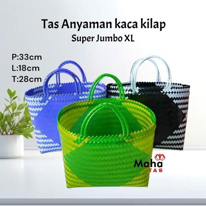 New Tas Anyaman Plastik Kaca Super Jumbo - Kapasitas 15 kg - TASANYAMAN Grosir Ngawi Belanja