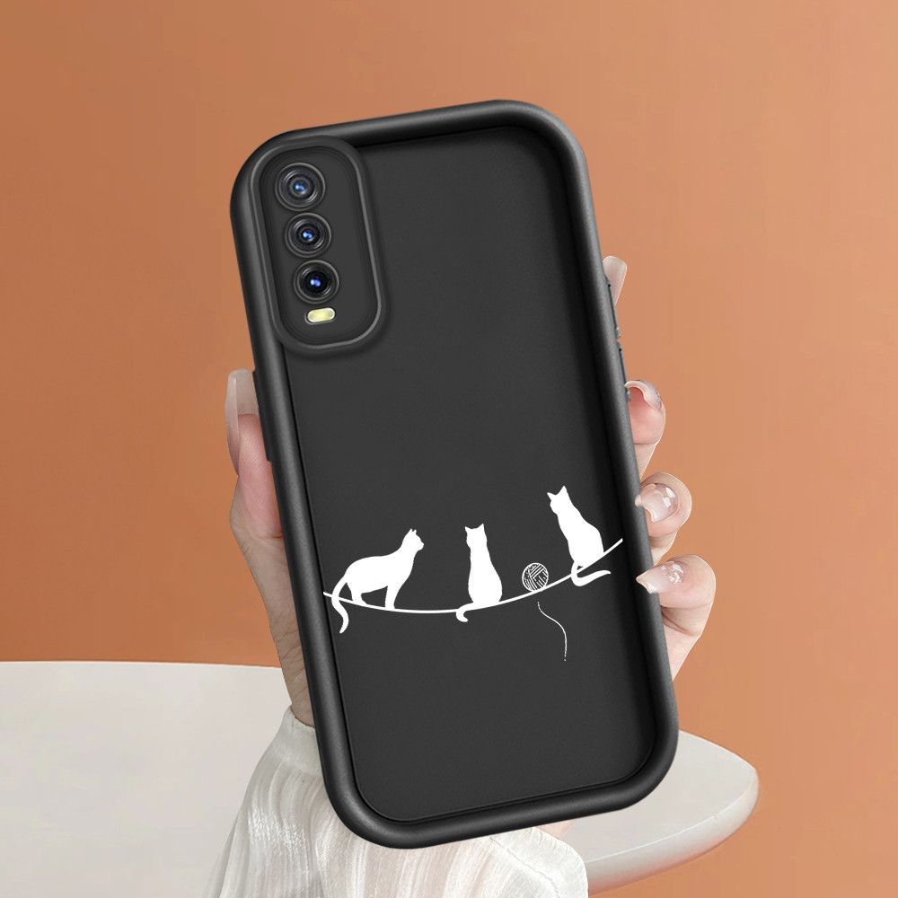 Casing Hp Untuk VIVO Y20i Y20S Y12S Y20 Y12A G 2021 Case Kesing Protect Phone TY DLJ C8-2222 Kucing 