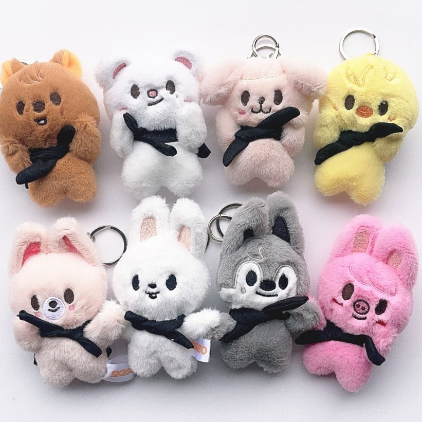 SKZOO Stray Children's Pilot Magnetic Mini Plush Toy Keychain Animal Cartoon Doll Backpack Pendant