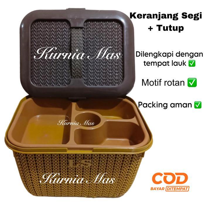 Keranjang Segi Tutup Dengan Tempat Lauk Keranjang Berkatan Besek Plastik Tempat Nasi Hajatan Wakul