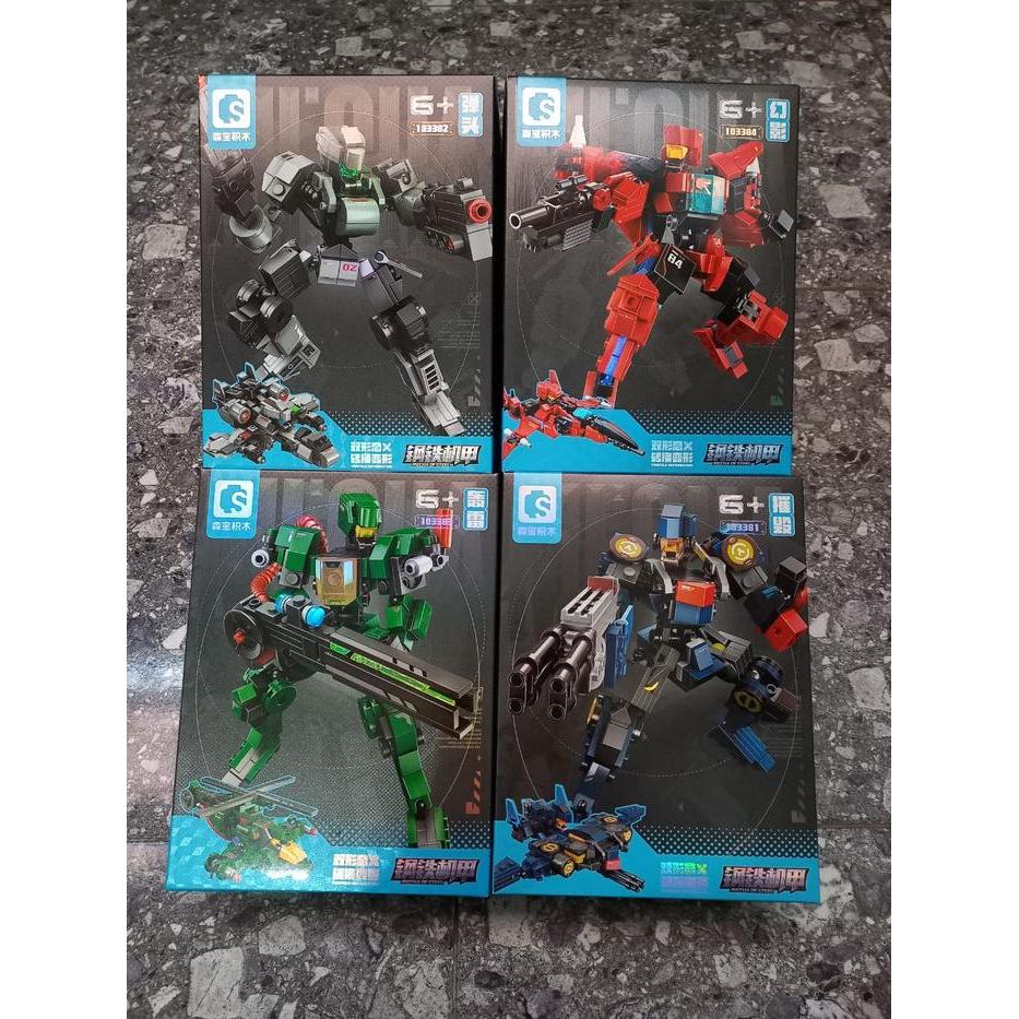 Sembo 103381 - 103384 mecha of steel warrior transformable - block brick robot