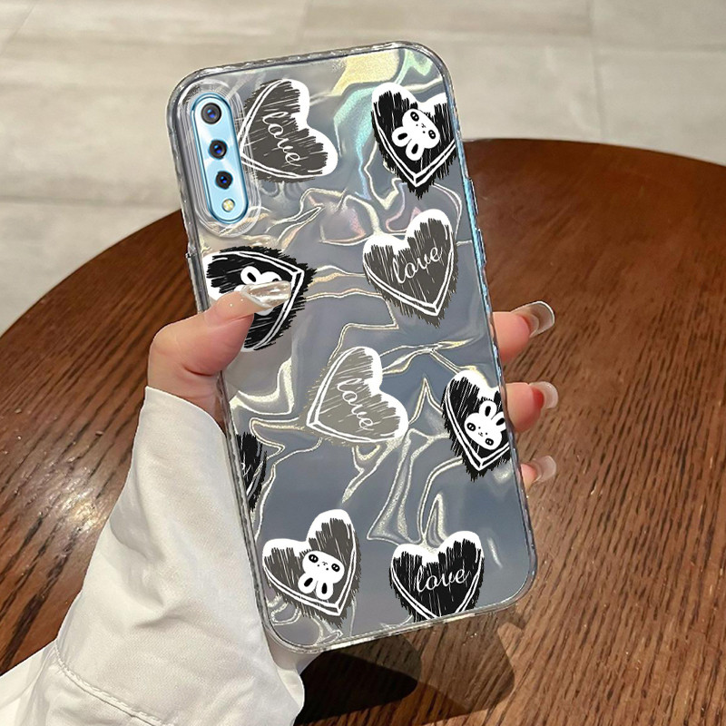 Casing Hp VIVO S1 VIVO S1 Pro Case Casing Pola Cinta Kelinci HP Kasing Kasus ponsel transparan mewah