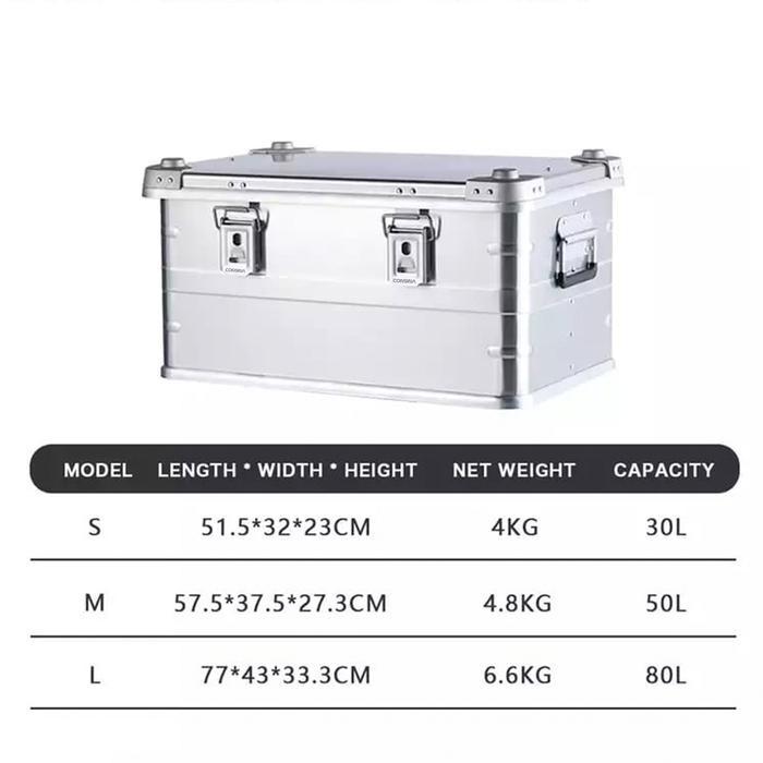 Consina Aluminium Box Alat Camping Outdoor Fishing Campervan Light