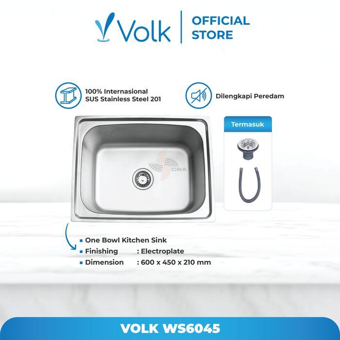 wjh6- Volk Cleome Bak Cuci Piring - Satu Lubang (Ws6045)