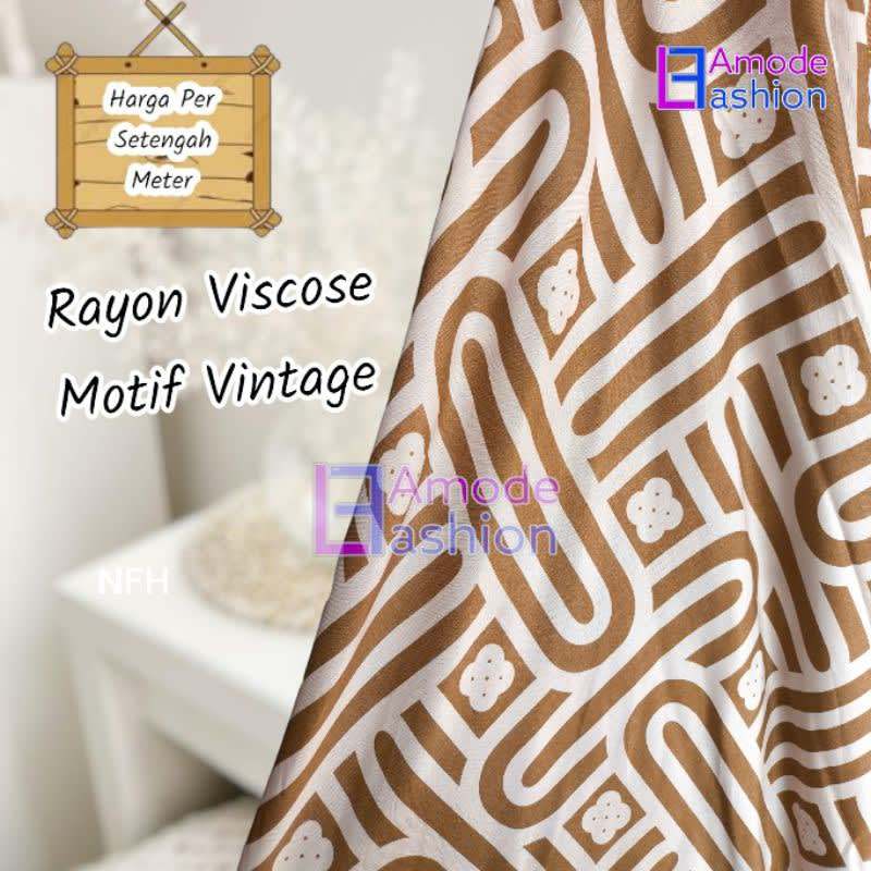 Kain Rayon Viscose Motif Vintage