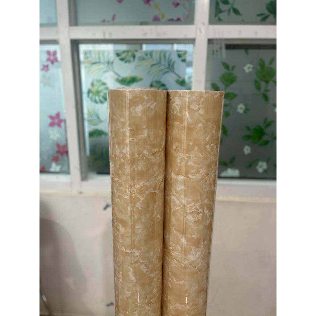 wallpaper stiker dinding marmer gold lebar 120 cm