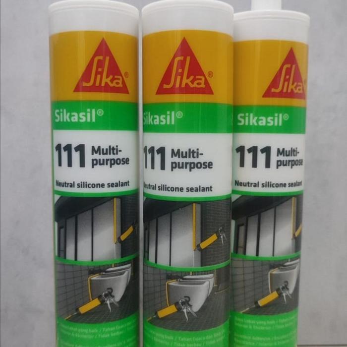 jgmh- Sika Sikasil 111 Multi-Purpose Silicone Weatherproofing Sealant 111 - Hitam 300Ml