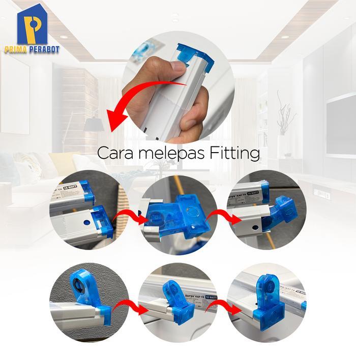 luxp- Kap Fitting Lampu Tl Led T8 / Led Fitting Hannochs 18 Watt