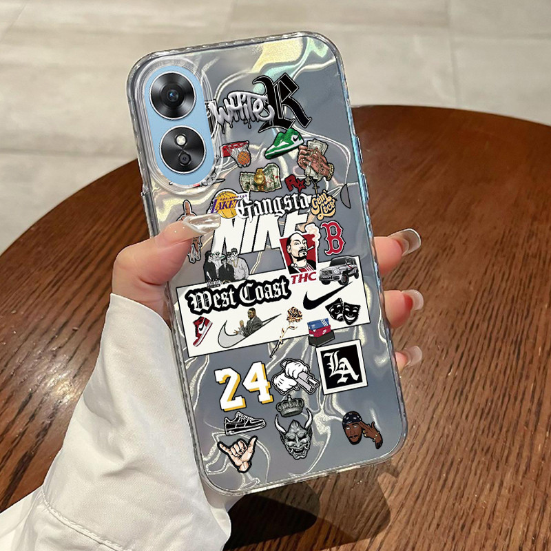 Casing Hp OPPO A17 OPPO A17K Case Casing Pola Penutup Kecil HP Kasing Kasus ponsel transparan mewah 